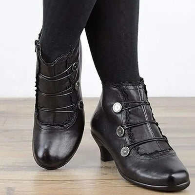 Gothica™ | Botines de Cuero Steampunk para Mujer con Tacón Grueso