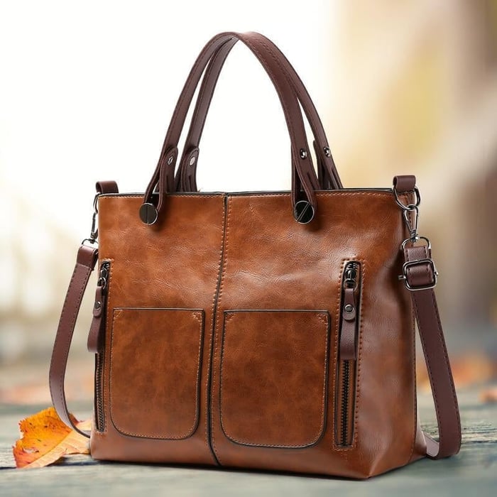 LuxeElle™ | Bolso de Hombro de Cuero Vintage – Gran Capacidad y Estilo