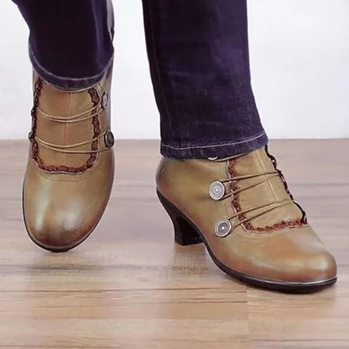 Gothica™ | Botines de Cuero Steampunk para Mujer con Tacón Grueso