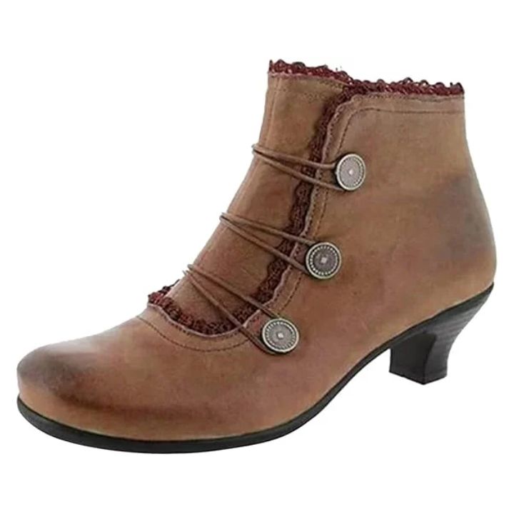 Gothica™ | Botines de Cuero Steampunk para Mujer con Tacón Grueso