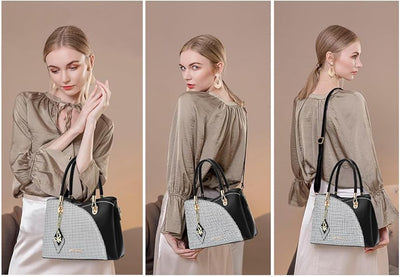 Eliana™ | Bolso de Mano y de Hombro para Mujer con Contraste de Cuadros y Gran Capacidad