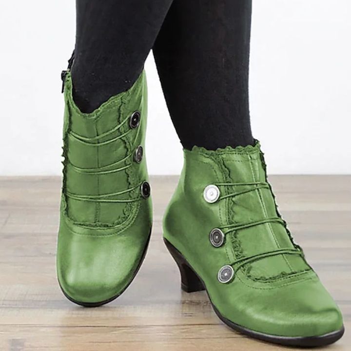 Gothica™ | Botines de Cuero Steampunk para Mujer con Tacón Grueso