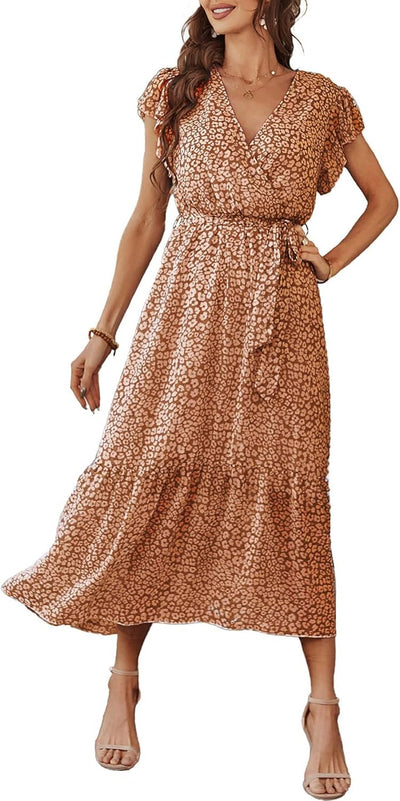 Remi™ | Vestido Boho Floral Maxi con Cinturón y Bajo Volado