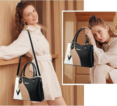 Eliana™ | Bolso de Mano y de Hombro para Mujer con Contraste de Cuadros y Gran Capacidad