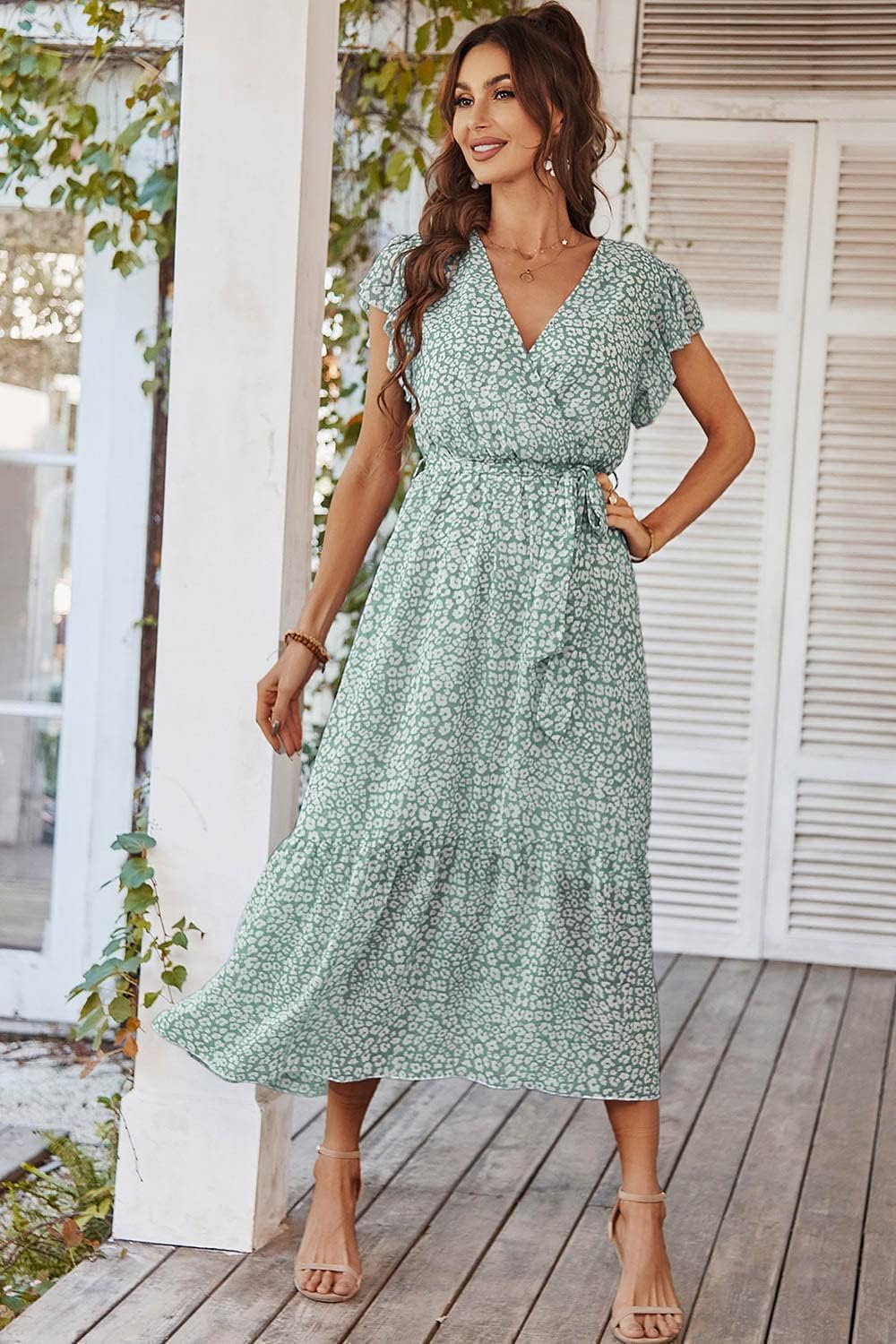 Remi™ | Vestido Boho Floral Maxi con Cinturón y Bajo Volado