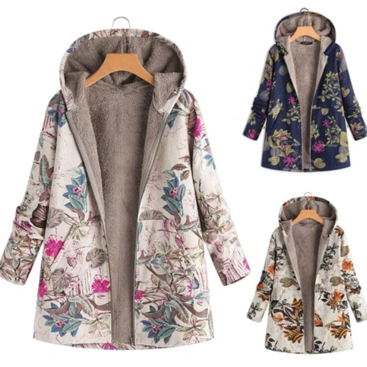 HempStyle™ | Chaqueta con Capucha de Cáñamo Vintage para Mujer