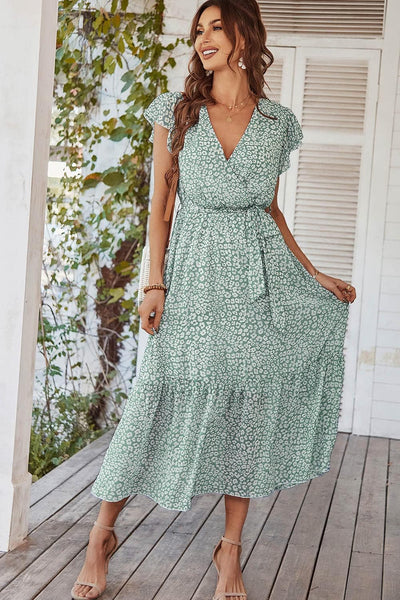 Remi™ | Vestido Boho Floral Maxi con Cinturón y Bajo Volado