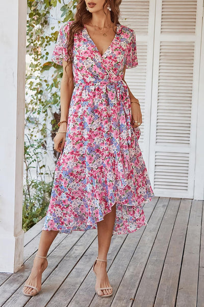 Remi™ | Vestido Boho Floral Maxi con Cinturón y Bajo Volado