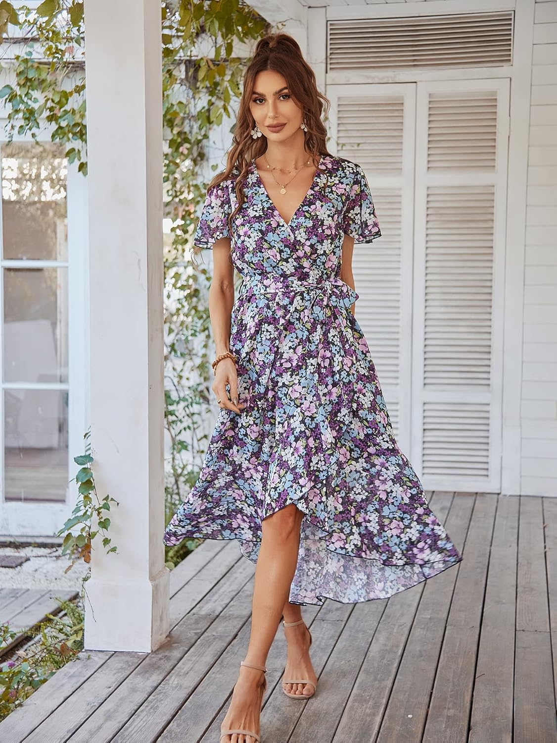 Remi™ | Vestido Boho Floral Maxi con Cinturón y Bajo Volado