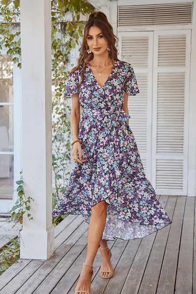 Remi™ | Vestido Boho Floral Maxi con Cinturón y Bajo Volado