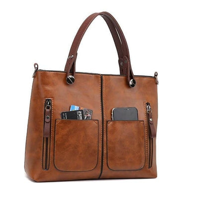 LuxeElle™ | Bolso de Hombro de Cuero Vintage – Gran Capacidad y Estilo