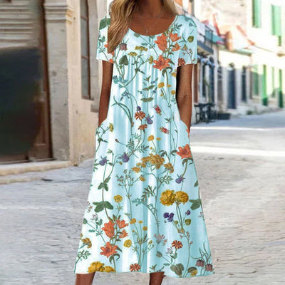 Isabella - Vestido Boho Floral con Cobertura Abdominal