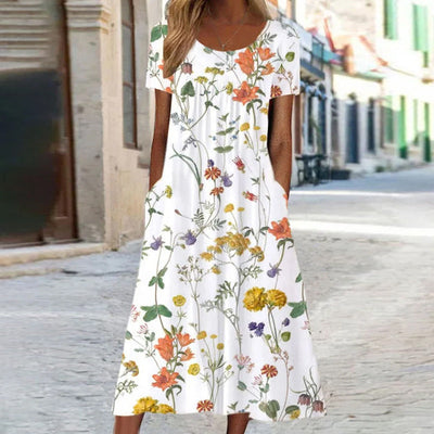 Isabella - Vestido Boho Floral con Cobertura Abdominal