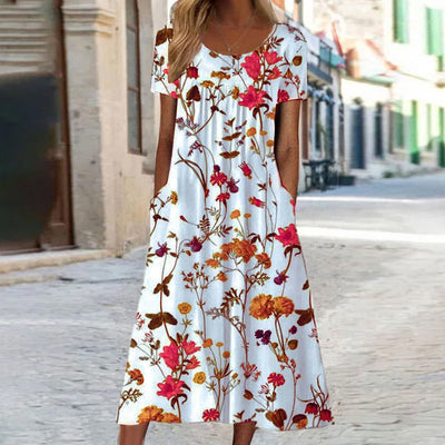 Isabella - Vestido Boho Floral con Cobertura Abdominal