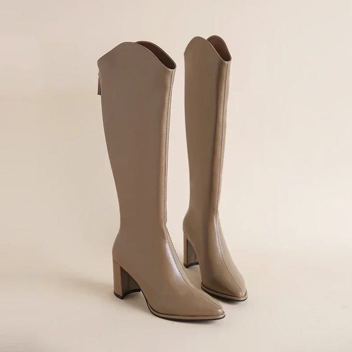 LuxeStep™ | Botas de tobillo con cremallera y tacones gruesos para el otoño y el invierno