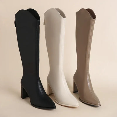 LuxeStep™ | Botas de tobillo con cremallera y tacones gruesos para el otoño y el invierno