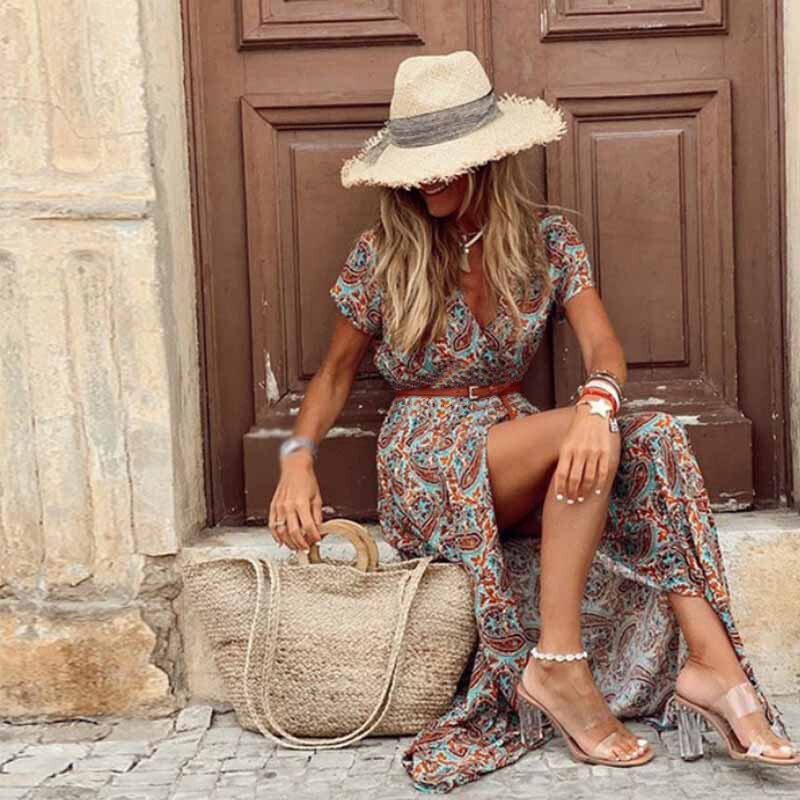 Penelope™ - Vestido largo estampado boho-chic