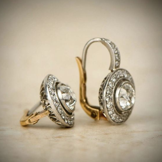 Aretes Vintage de Plata con Circonio